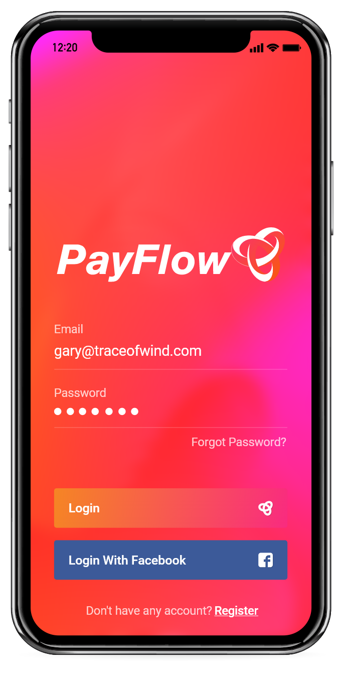 Login screen mockup